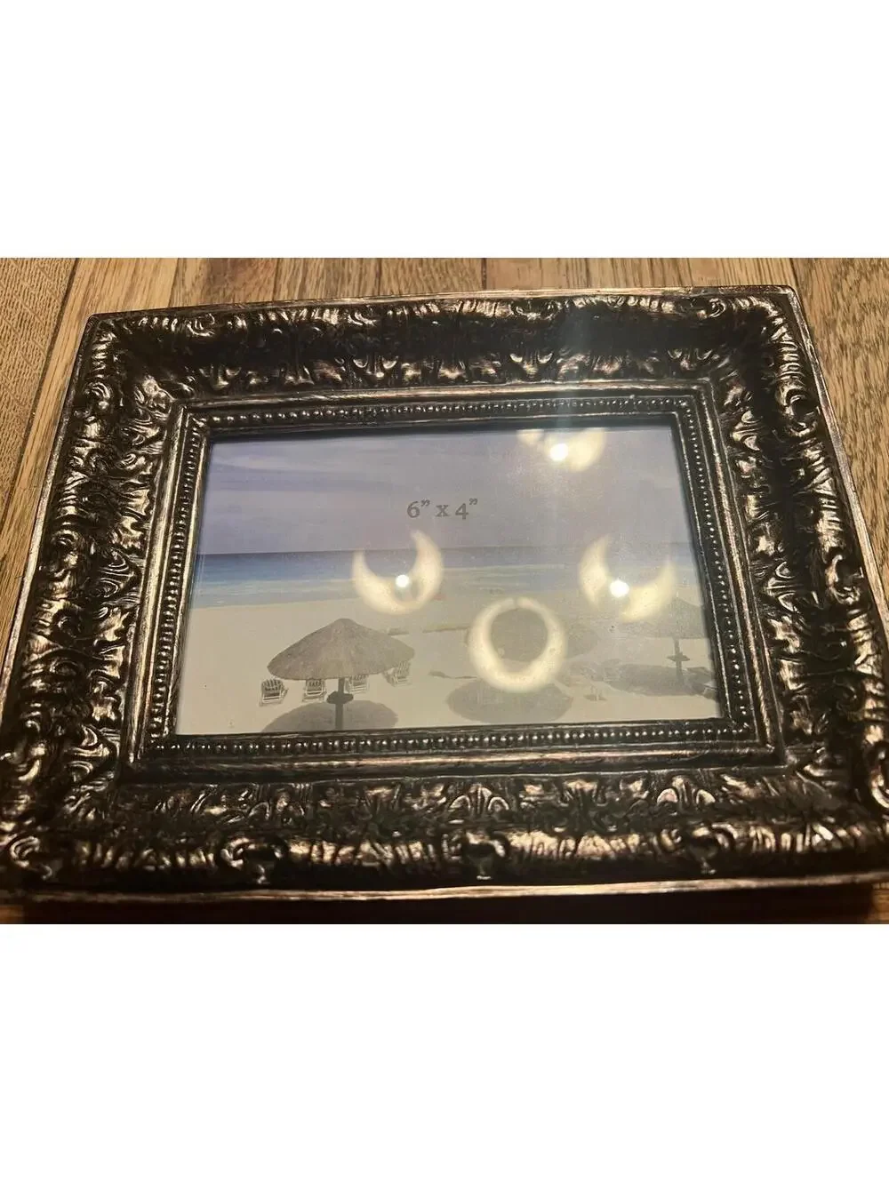 Heavy Vintage Ornate Cast Metal Picture Frame